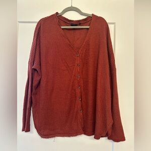 Rust Button-Up Sweater